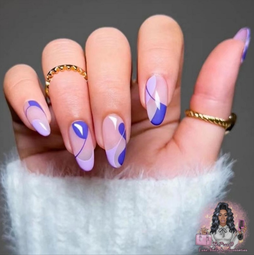 Statement Nail Set (Lilac)💅🏾 Perfect for everyday wear ❤️ 🤗.